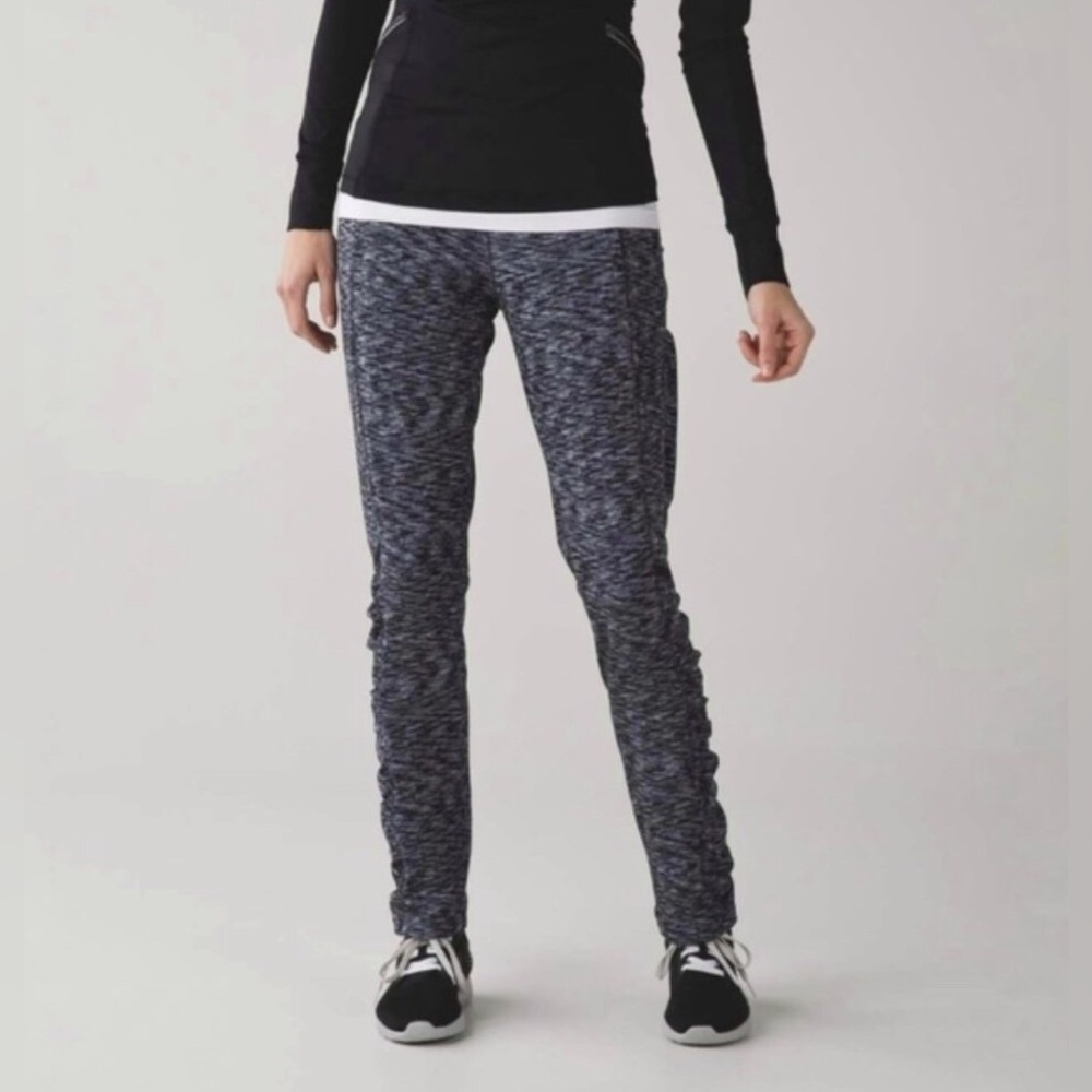 Rare Lululemon Runderful Pant Static Slate Black Double Layered EUC
